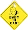 Rubik Baby in Car Sign with Suction Cups for Car Window, Reflective Vehicle Car Signs, Kids Safety Warning Sign (12x12cm)