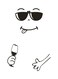 Itelker Smile Happy Face Wall Sticker Black