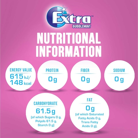 Wrigley&#39;s Extra Bubblemint Chewing Gum, 14g Pack of 30