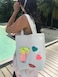 Tote Bag with Sequin Batches Summer Design Multicolor 37x30cm