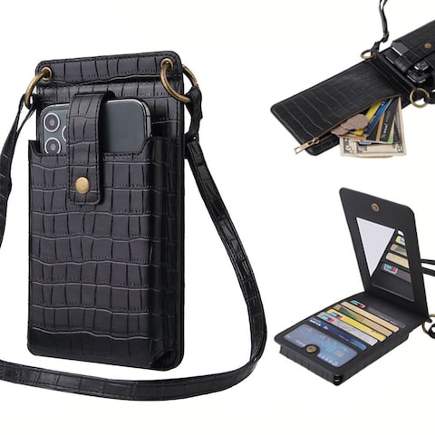 New Ladies Multifunctional Crossbody Vertical Mini Shoulder Bag/Mobile Phone Bag Black