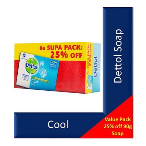 Dettol Bar Soap Cool 90Gx6