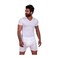 جيل بنصف كم ورقبة حرف V للرجال - أبيض - M1809-SZ2