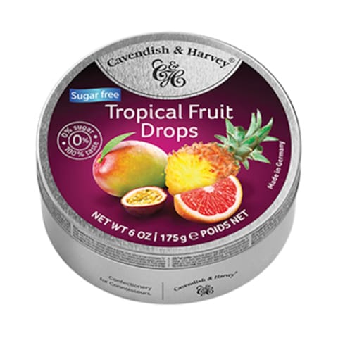 Cavendish &amp; Harvey Drops Tropical Fruit Sugar Free 175GR