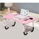 LINGWEI Foldable Laptop Table Bed Table Bed Tray  Laptop Desk Reading Table Stand Portable Lap Desk Notebook Stand Laptop Stand with Ipad and Cup Holder Pink