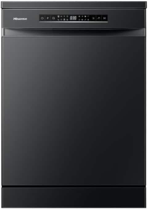 Hisense 15 Place 8 Programs Free Standing Dishwasher, HS623E91BST, Black