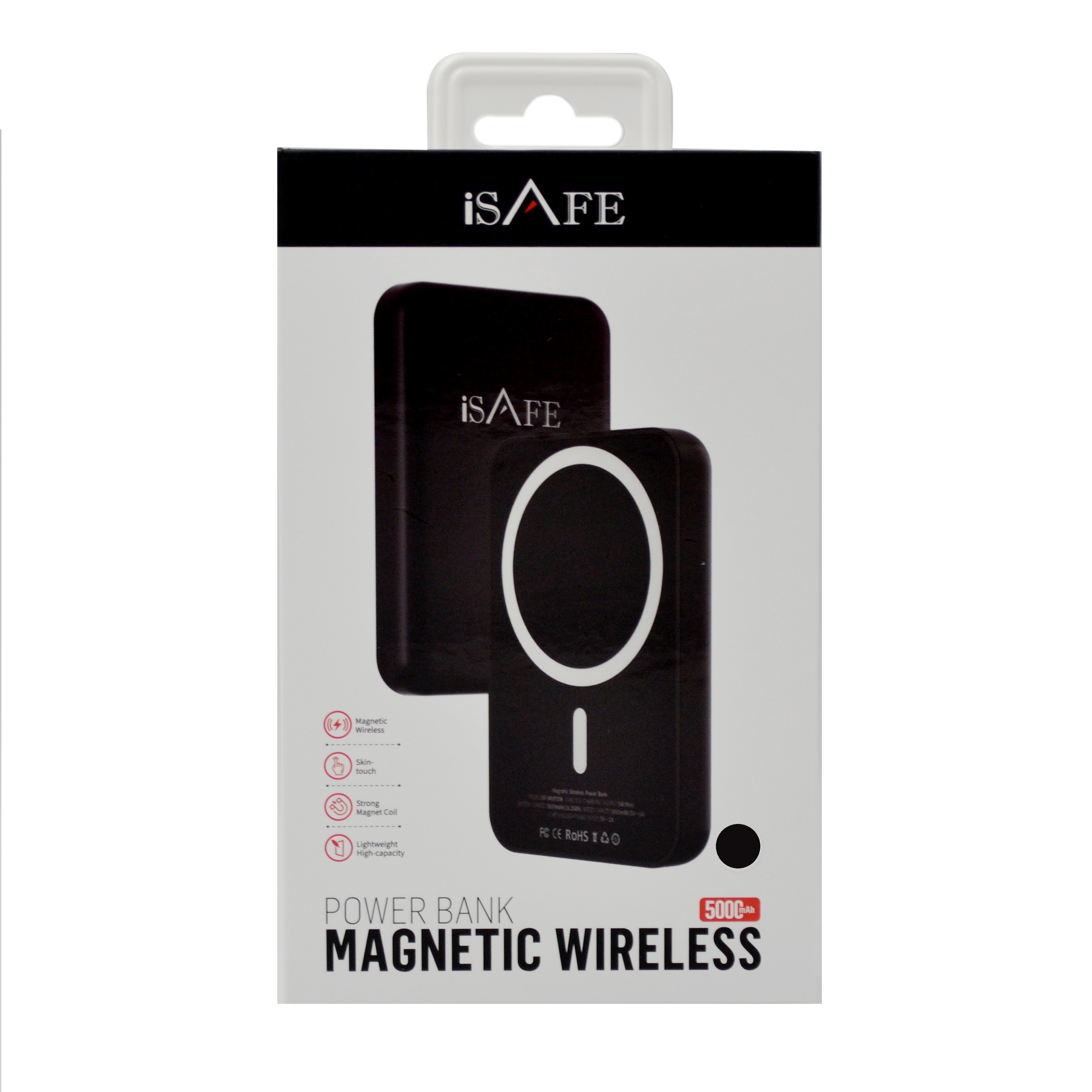 Buy Isafe Magnetic Wireless Power Bank 5000Mah Black Online | Carrefour UAE