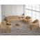 Fabienne 4-Piece Stretchable Jacquard Sofa Cover Set Sever Seater Light Beige Free Size