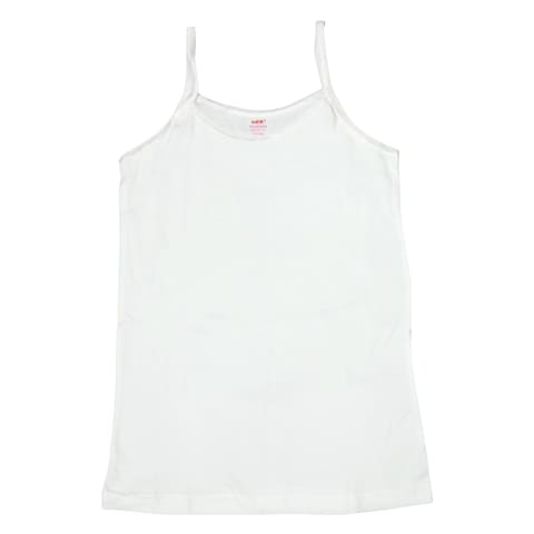 Lux Premiums Pure Cotton Comfortable Fit Spaghetti For Girls 3-4 Years White