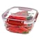 Dunya 30806 Square Food Container 3750ml Red/Clear