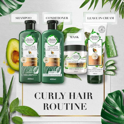 Herbal Essences Sulfate-Free Aloe + Avocado Oil Hair Mask for Curl Moisturizing and Nourishment 250ml