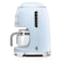 Smeg Drip Filter Coffee Machine DCF02PBUK, 1050 W, 1.4 L, Blue, Antislip Base