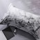 LUNA HOME Queen/Double size 6 pieces Bedding Set without filler, Marble Design Grey Color
