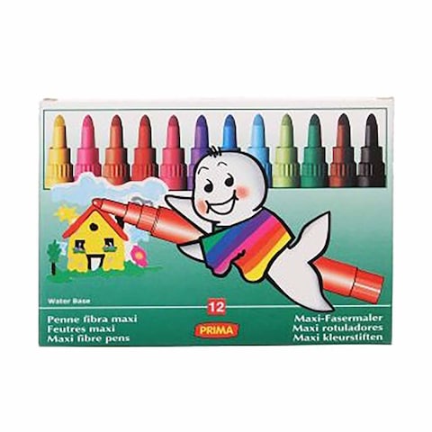 Prima Maxi Jumbo Fibretip Colors - 12 Colors