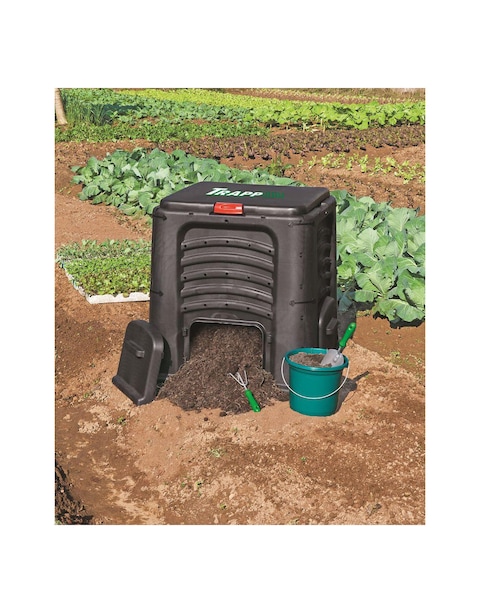 Trapp Brazil Garden Composter Bin (435Liter) Large Compost Bin - Create Fertile Soil, Easy Assembly, Lightweight, Outdoor Compost Box (70 x 80 x 70 cm)