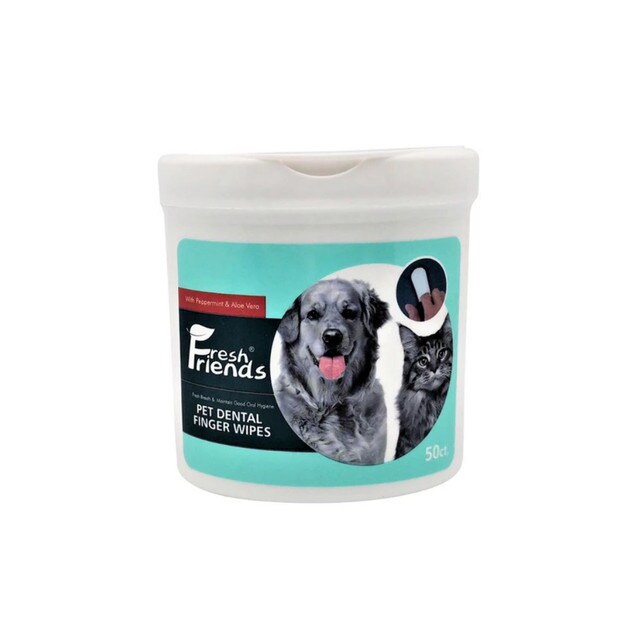 Buy Fresh Friends Pet Dental Finger Wipes - 50pcs Online | Carrefour UAE