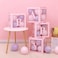 Baby Shower Boxes Party Decorations &ndash; 4Pcs Transparent Balloons Decor Baby Box Baby Blocks Decorations for Boy Girl Baby Shower 1st Birthday Party Gender Reveal Backdrop (Pink)