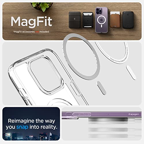 Spigen Ultra Hybrid (MagFit) designed for iPhone 14 Pro case cover compatible with MagSafe - Frost Clear