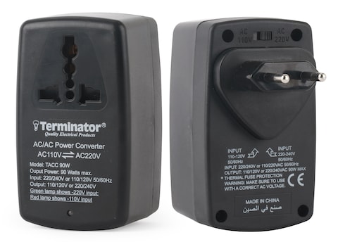 Terminator Brand Voltage Converter Ac/Ac 90W With 2RP Plug