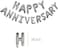 Generic Happy Anniversary Foil Balloon Banner With Ribbon Silver