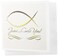 3dRose Elegant Ichthus, Jesus Fish, and Jesus Loves You in letters on a light beige background - Greeting Cards, 6 x 6 inches, set of 12 (gc_37576_2)