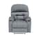 In House Velvet Classic Cinematic Recliner Chair With Cups Holder - Grey - NZ80