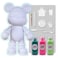 COOL BEAR COIN PIGGY BANK FIGURE (9 inch - 23 cm) ACRYLIC DRIP POUR PAINT COMPLETE KIT, Colors: Blue-Green, Fluorescent-Pink, Mint-Green. Acrylic Rich Pigments Fluid Flow Paint, Arts and Crafts.