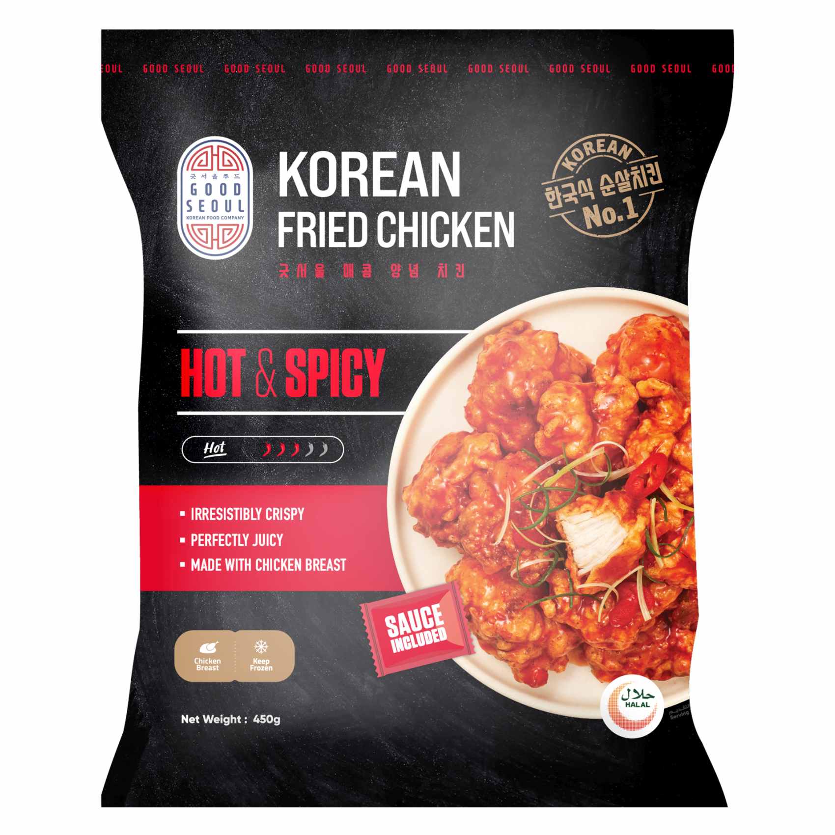 Good Seoul Korean Fried Chicken Hot and Spicy 450g