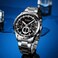 CURREN-CURREN 8355M Men Quartz Watch Stainless Steel Band Fashion Multifunction Wristwatch 3ATM Luminous Display Chronograph Calendar Date Watches