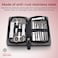 Moxedo 12 in 1 Kit Stainless Steel Professional Nail Clipper Manicure and Pedicure Grooming Tools Set for Hands Foot and Facial with Leather Travel Case