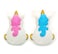 2-Piece Unicorn Night Light with Blinking Colorful Lights 13cm each