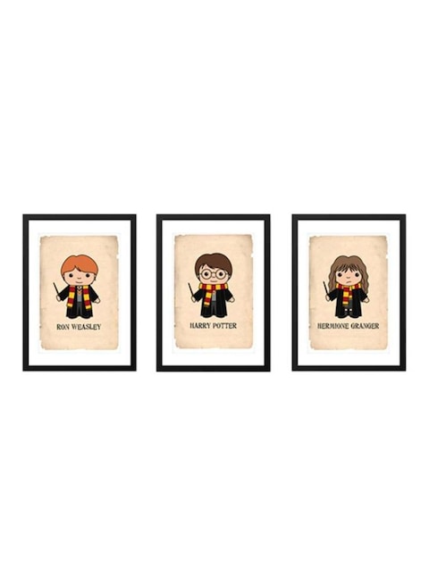 Spoil Your Wall 3-Piece Harry Potter Wall Poster With Frame Multicolour 30x40cm