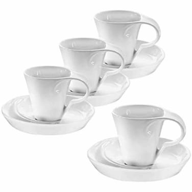 Symphony Espresso Cup And Saucer Set White 4 PCS