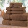 Comfy 6 Piece Highly Absorbent Combed Cotton 550 GSM Hotel Quality Towel Set - Dark Brown