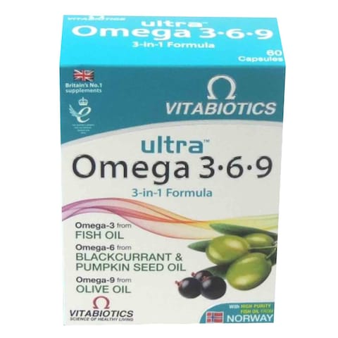 Vitabiotics Ultra Omega 3-6-9 3  Supplements-in-1 Formula 60 Capsules