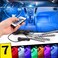 Car Interior LED 4 Strip Light Atmosphere 12 LED 12V Cigarette Lighter Plug 7 Colors
