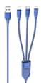 Hoco. 3-In-1 - U104 Ultra - 6A Charging Data Sync Cable Blue