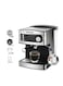 ماكينة صنع قهوة إسبريسو وكابتشينو ولاتيه الكل في واحد من الستانلس ستيل بضغط 15 باراً 1.6 لتر 850 وات SCM-4965 فضي/أسود