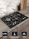 MILLEN 65 cm Built In Black Glass Gas Hob with SABAF Burners -3 Years Warranty, MGHG 6502 BL