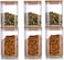 1CHASE&reg; 6Pcs Square Food Storage Jar With Airtight Bamboo Lid, Stackable Storage Containers for Kitchen and Pantry, Ideal for Coffee, Tea, Cookie, Candy, Nut, Spice, Grains, 900/1100 ML
