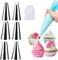 Generic 8-Pack Decorating Supplies Kit With 6 Icing Tips, Silicone Pastry Bags, Reusable Plastic Coupler Baking Supplies Frosting Tools Set For Cups Cookies, For Diy Decorating S Cups