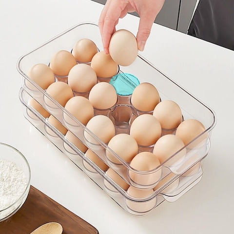 Atraux Pack Of 4 Egg Storage Containers With Lid &amp; Handle For 18 Eggs