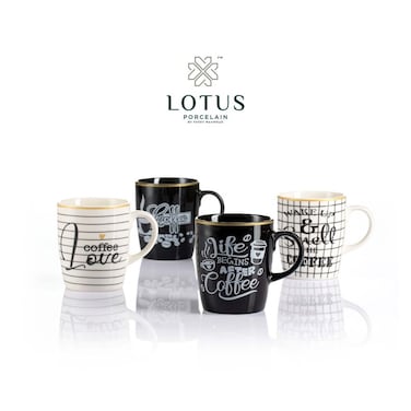 لوتس 1025 مينا مج بورسلين - 4 قطع