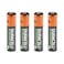 Duracell Rechargeable Batteries AAA 900 mAh Black 4 count