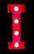 LED Marquee Letter Light Sign Wooden Red (I) 25cm