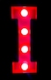 LED Marquee Letter Light Sign Wooden Red (I) 25cm