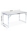 Sky-Touch Folding Trestle Outdoor Camping Table, 120x60x70cm, Aluminum Alloy Outdoor Folding Picnic Table, Lightweight Trestle Outdoor Camping For Bbq Party, Folds In Half With Carry Handle, White