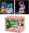Vsell24 Small Mini Usb Fish Tank With Led Lights For Betta, Guppies, Angelfish, Baby Fishes, Baby Turtle, Reptile, Jellyfish, Shrimp Pink 16X10.5X14Cm