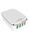 4-Port USB Fast Wall Charger White