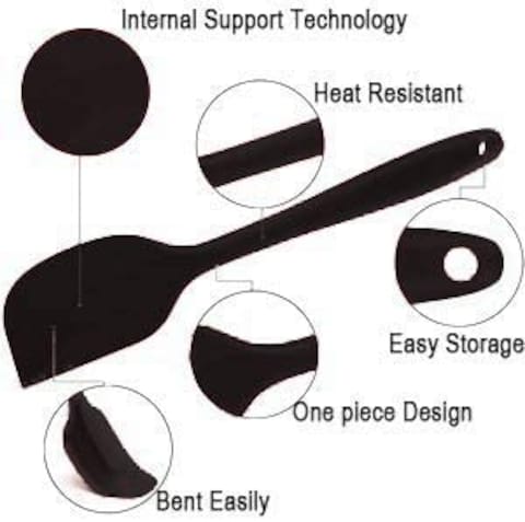 Silicone Spatula Set - 6 Piece Non-Stick Rubber Spatula Set, Heat-Resistant Spatula Kitchen Utensils Set for Cooking, Baking and Mixing